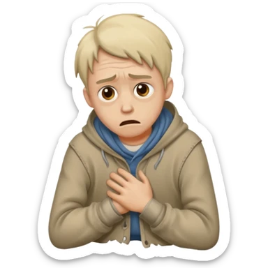 poor guy cowering sticker