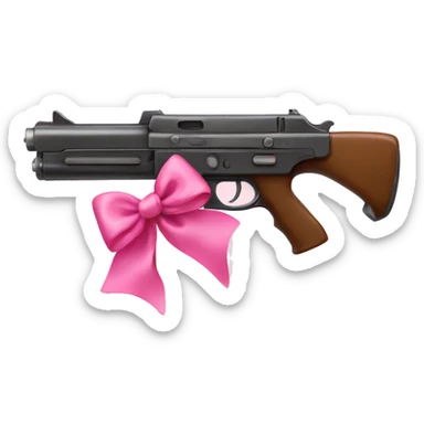 Gun with pink bow sticker