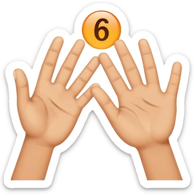 Unas manos con los numeros 6 7 sticker