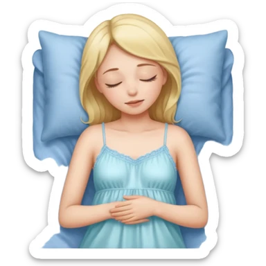 Chica apunto de dormir blanca sticker