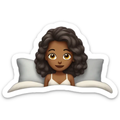 Girl in bed sticker