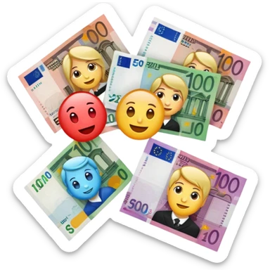euro bills @emoji sticker