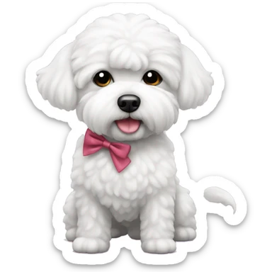 Bichon met strik sticker