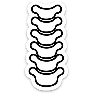human spine icon, black outlined, no fill, X-ray style sticker