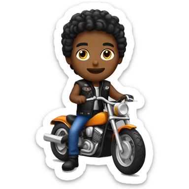 Motorbiker boy sticker