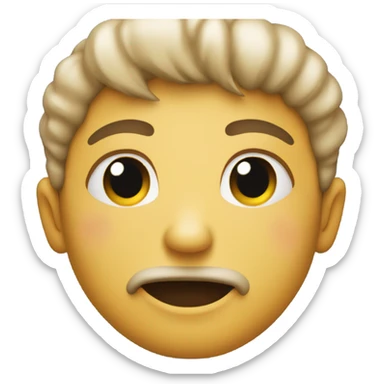 bitting lower lip while smirking  sticker