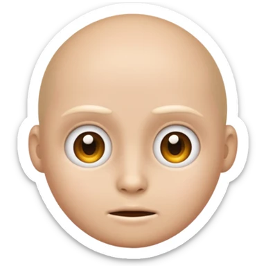 emoji with *NO* eyebrows staring into your soul  sticker