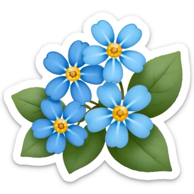 light blue Forget-me-nots sticker