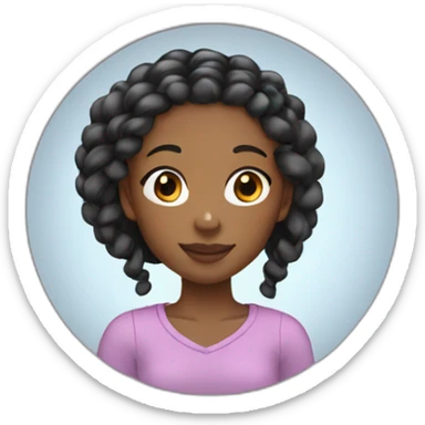 Black girl with long curly boxbraids sticker