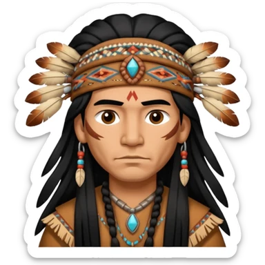 Native American Indian man sticker