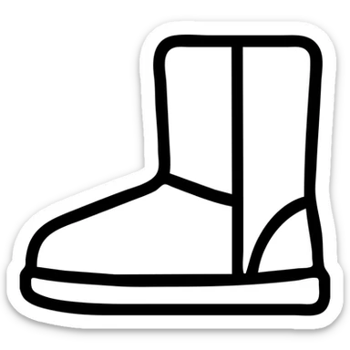 an UGG boot, minimal outline icon, simple lines, no fill sticker