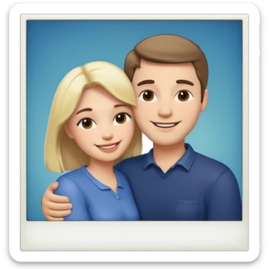 Couple hugs polaroid photo sticker