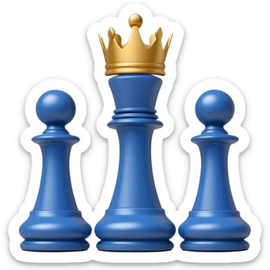 white plastic chess pieces, king, white sticker