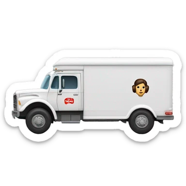 Side view of 1976 very very long mail delivery truck shaped like Princess Leia sticker