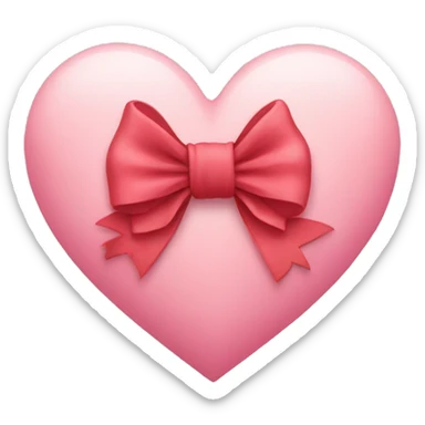 a heart with a bow sticker