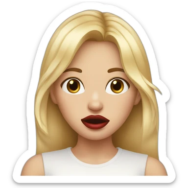 girl-with-manicure-red-lips-and-blond-hair-cowers-her-mouth-in-shock sticker