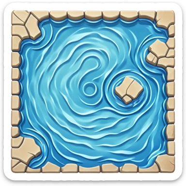 RPG water terrain tile top-down view sticker
