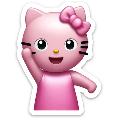 hello kitty raising both hands sticker