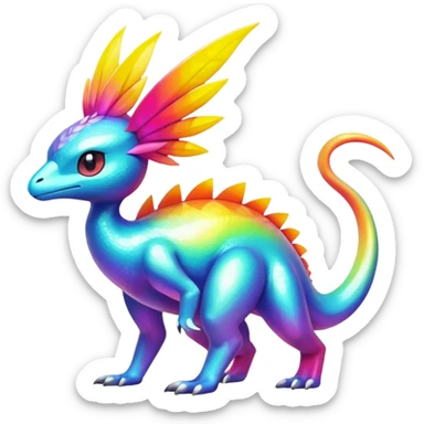 Shiny Exotic Tropical Pokémon-Fakémon-hybrid-creature (full body) sticker