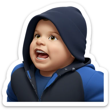 boy in hat with open mouth sticker