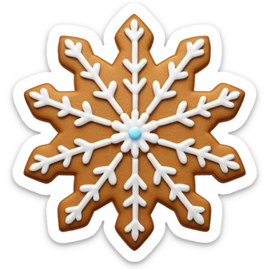 gingerbread cookie in snowflake shape sticker