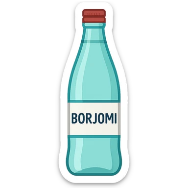 Borjomi water bottle emoji with label, variation 1 sticker