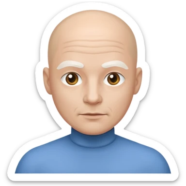 powder white skin bald man sticker