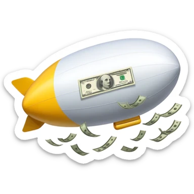 make a blimp with money popping out of it sticker