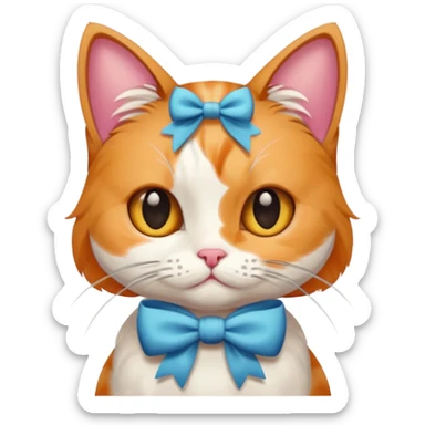 GATITA ENAMORADA CON UN MOÑO sticker