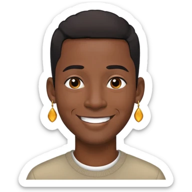 smiling African American man with earrings sticker