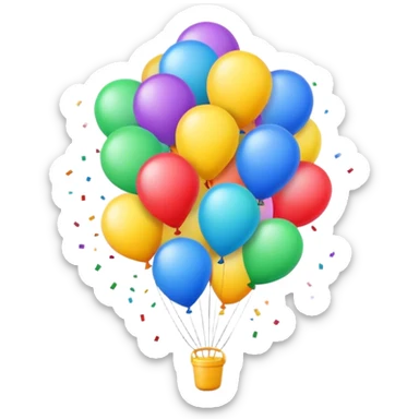 Small pop with balloon particles sticker