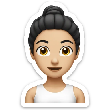 Women white with a black Hair in pilates sticker