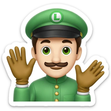 Luigi white gloves sticker