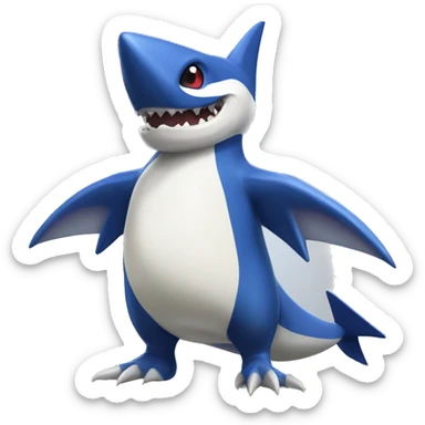 Latios-Sharpedo Full Body with Toronto Maple Leafs logo. sticker