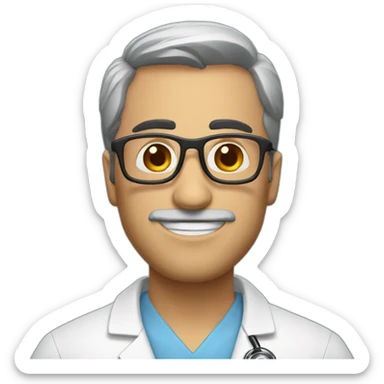 Doctor rubio con lentes sticker