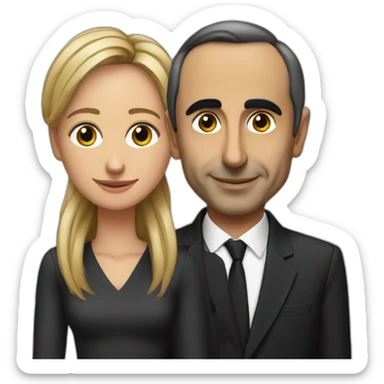 Eric Zemmour et son ami de couleur noir sticker