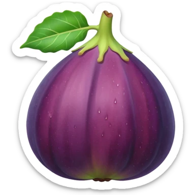 Please create a emoji of a cross-section of a fig with a small leaf sticker