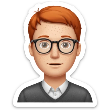 freckled man with glasses sticker