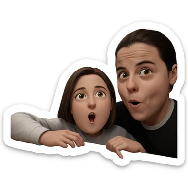 realistic girl and boy scene sticker