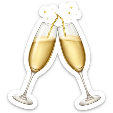 two clinking glasses emoji, anniversary, celebration, sparkles, happy sticker