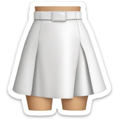 White High waisted leather skirt isolated sticker
