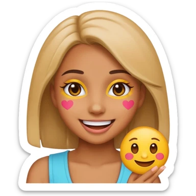 A baddie girl giving cute vibes but don't make it look like more of a human emoji more of a emoji sticker