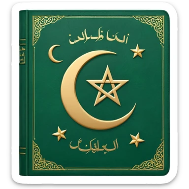 Closed Quran with the Islamic Symbol on it (moon and star) sticker