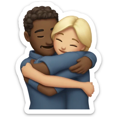 Romantic hug sticker
