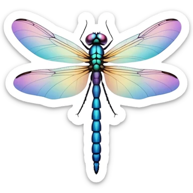 Peaceful Dragonfly change color  keep  black background  sticker