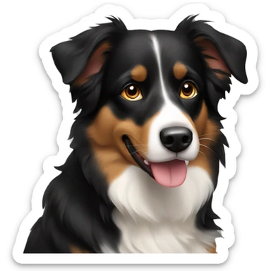Black and tan Australian shepherd dog mostly black sticker