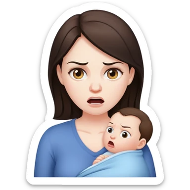 Brunette with Postpartum rage sticker