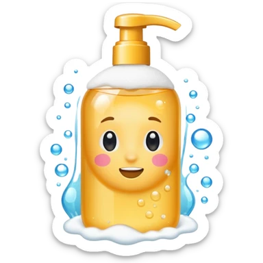 Shampoo for with foam sticker