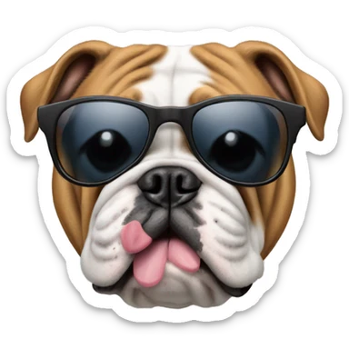english bulldog with sunglasses sticker