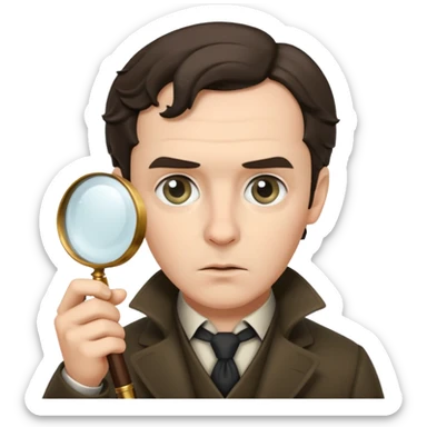 sherlock holmesholding magnifying glass sticker
